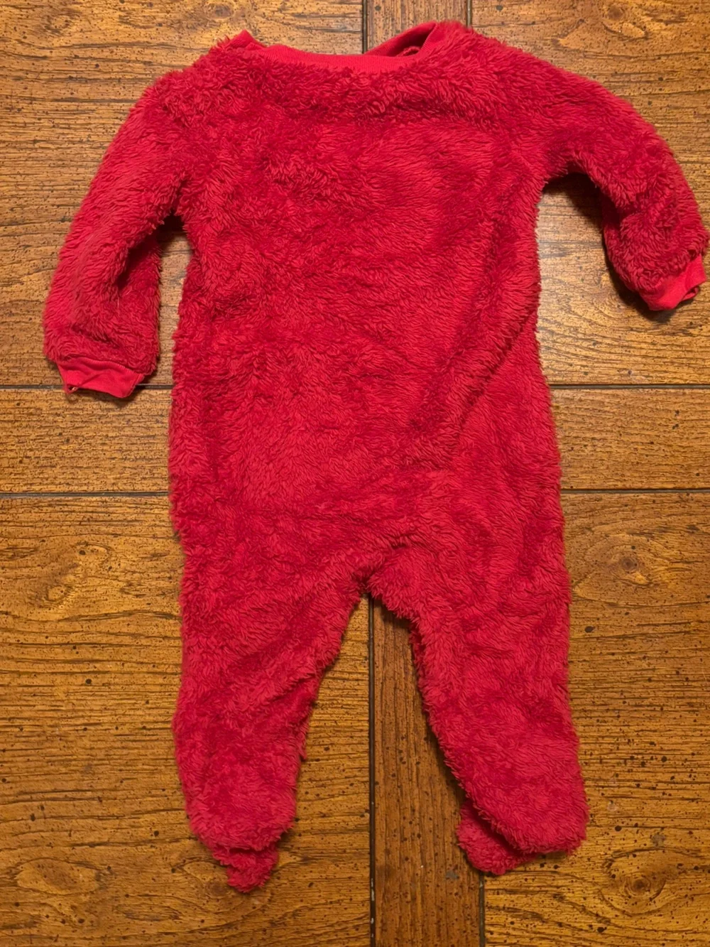 Merry & Bright Red Baby One-Piece Footed Christmas Pajama, Santa, 6-9 months